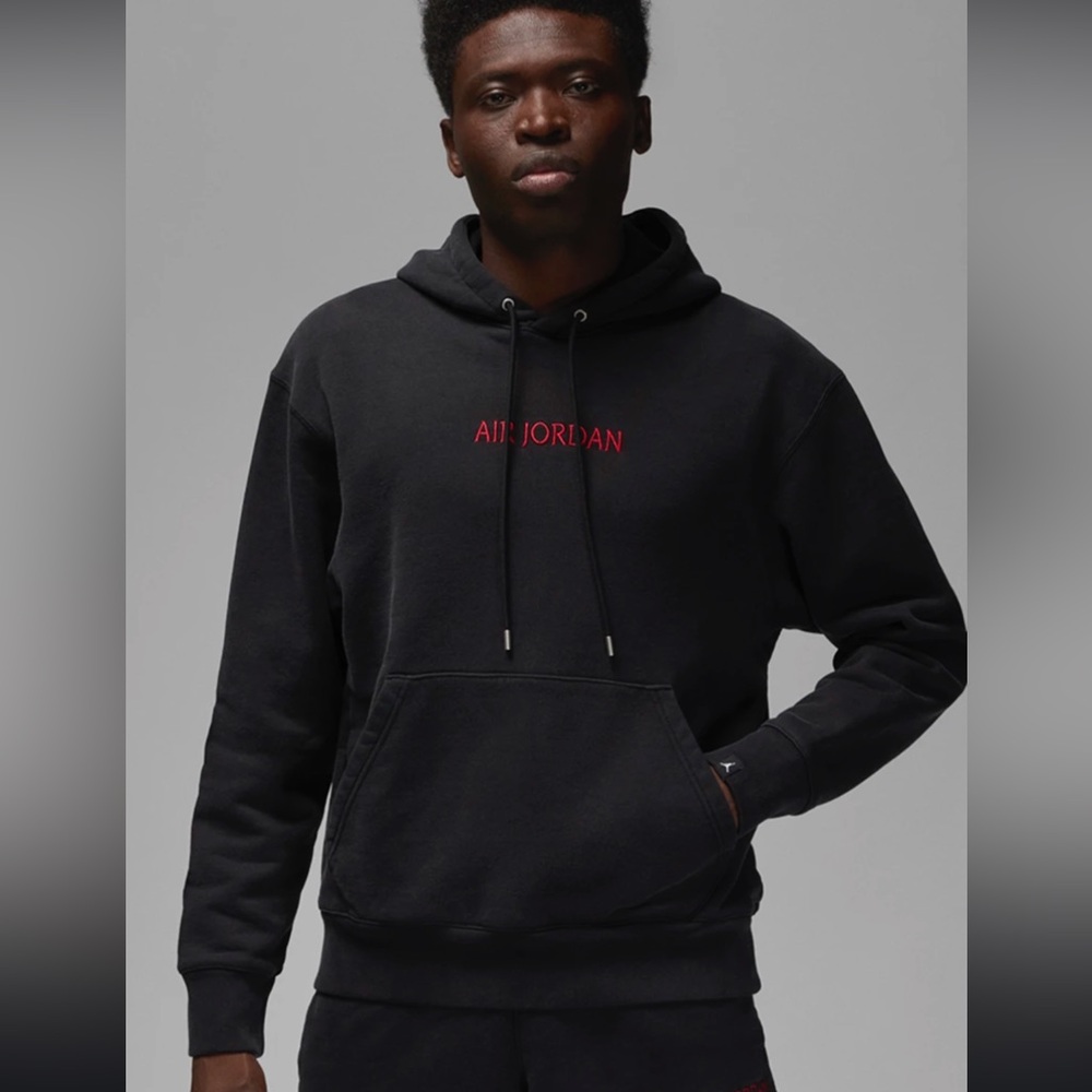 Nike Air Jordan Heavyweight Fleece Pullover Hoodie Black DO6094-010 Men's Sz L